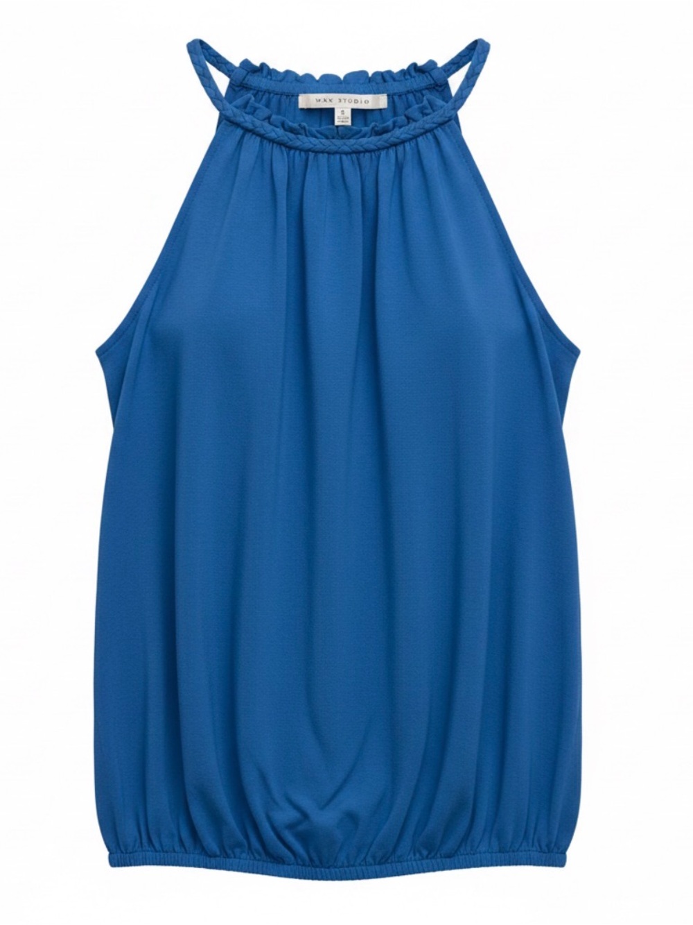 Max Studio Cobalt Blue Braided Halter Camisole